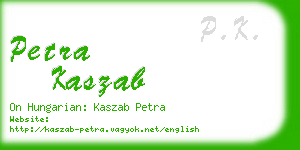 petra kaszab business card